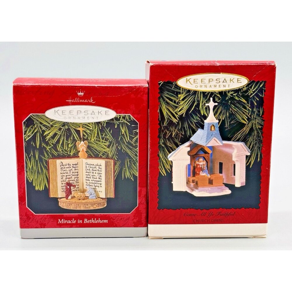 Hallmark Keepsake Miracle of Bethlehem Come All Ye Faithful Christmas Lot‎ of 2